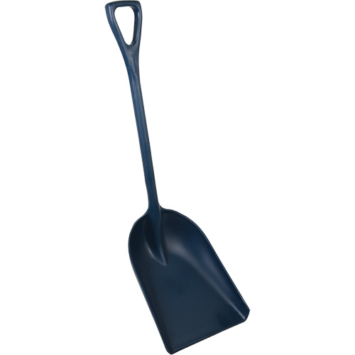 One-Piece Metal Detectable Shovel, 13-3/4" x 17" Blade, 42-1/2" Length, Plastic, Blue Mukwa Safety Services