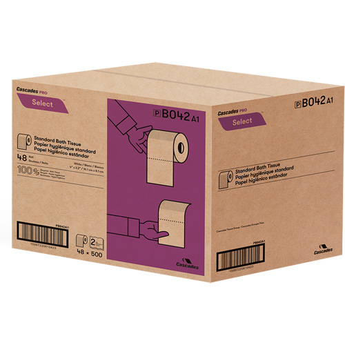 Pro Select&reg; Toilet Paper, 2 Ply, 500 Sheets/Roll, White Mukwa Safety Services