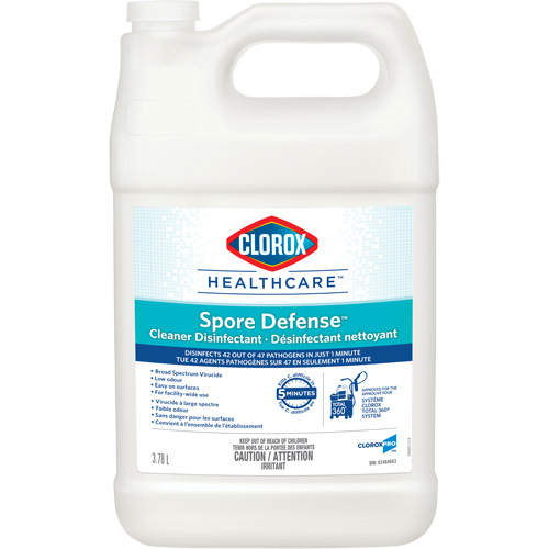 D&eacute;sinfectant nettoyant Clorox Healthcare Spore Defense, 3,78 L, Cruche Mukwa Safety Services