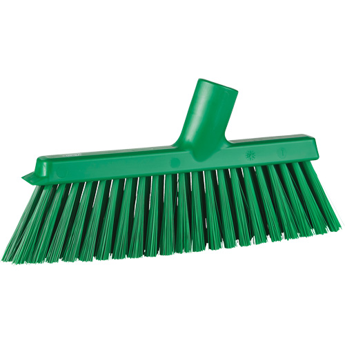 Balai biseaut&eacute; avec pas de vis inclin&eacute;, Crins Moyen, 10", Polyester, Vert Mukwa Safety Services