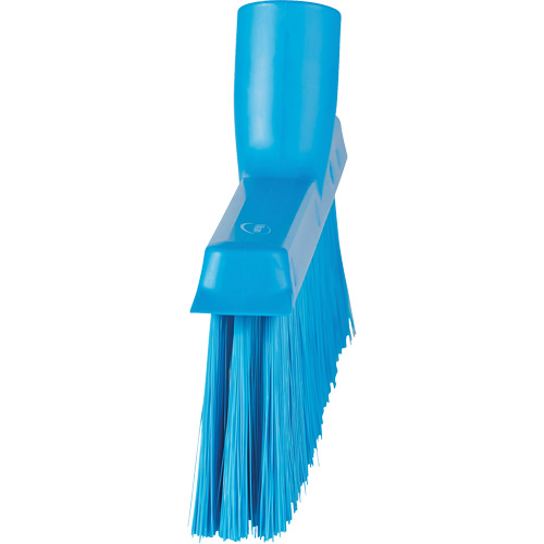 Dustpan Broom with Angled Thread, Medium Bristles, 10", Polyester, Blue Mukwa Safety Services
