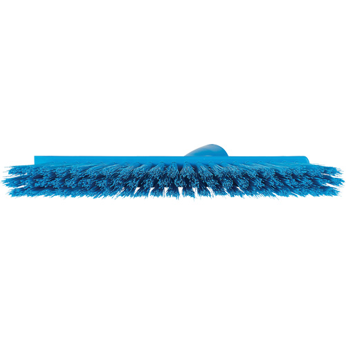 Dustpan Broom with Angled Thread, Medium Bristles, 10", Polyester, Blue Mukwa Safety Services