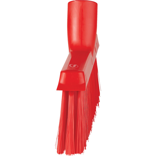 Dustpan Broom with Angled Thread, Medium Bristles, 10", Polyester, Red Mukwa Safety Services