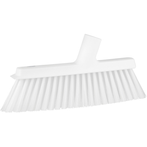 Balai biseaut&eacute; avec pas de vis inclin&eacute;, Crins Moyen, 10", Polyester, Blanc Mukwa Safety Services