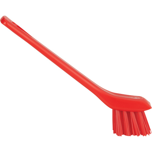 Brush with Scraping Edge, Stiff Bristles, 6" Long, Red Mukwa Safety Services