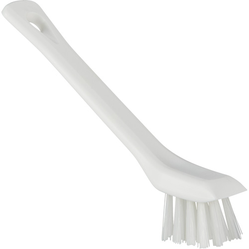 Brosse avec rebord grattoir, Soies Ferme, Longueur de 6", Blanc Mukwa Safety Services