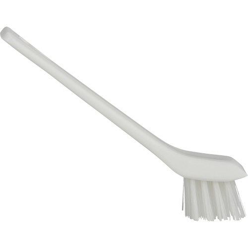 Brosse avec rebord grattoir, Soies Ferme, Longueur de 6", Blanc Mukwa Safety Services