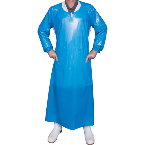 Top Dog 6 Mil. Gown, Large, Blue, Polyurethane Mukwa Safety Services