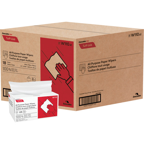 Essuie-tout en papier surgissant &agrave; pli simple Pro Tuff-Job, Tout usage, 10-1/4" lo x 8" la Mukwa Safety Services