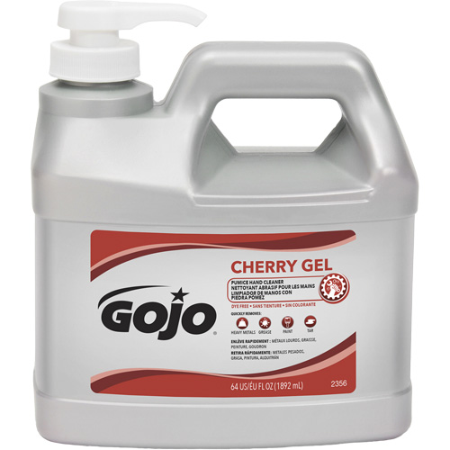 Nettoyant &agrave; mains, Gel/Pierre ponce, 1,89 L, Bouteille &agrave; pompe, Cerise Mukwa Safety Services