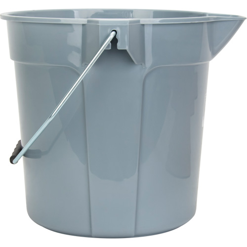Seau rond avec bec verseur, Capacit&eacute; de 2,64 gal. US (10,57 pintes), Gris Mukwa Safety Services