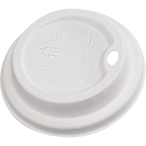 Couvercles &agrave; boire en d&ocirc;me blanc compostables Mukwa Safety Services