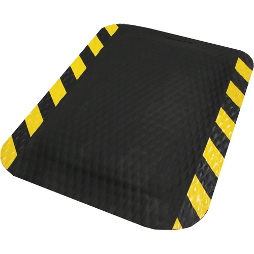 Tapis Hog Heaven, Losange, 2' x 3' x 5/8", Noir/Jaune, Nitrile Mukwa Safety Services