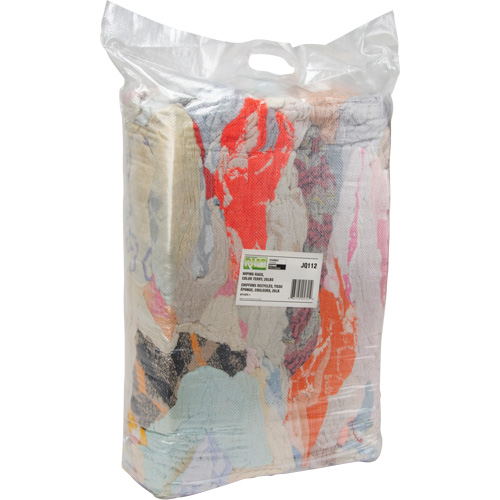 Recycled Material Wiping Rags, Terrycloth, Mix Colours, 25 lbs. Mukwa Safety Services