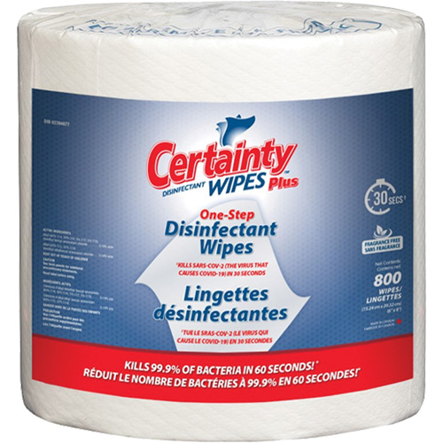 Plus Disinfectant Wipes, 7-9/10" x 5-9/10", 800 Count Mukwa Safety Services