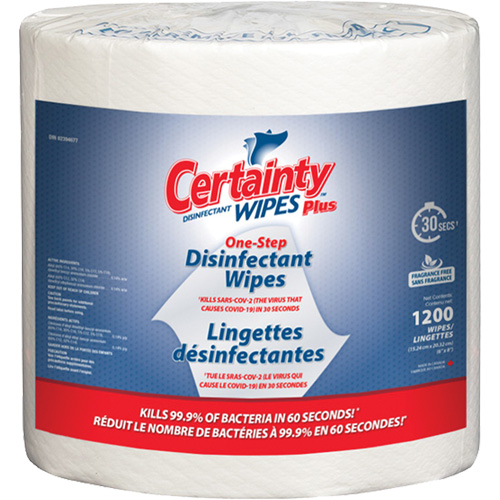 Plus Disinfectant Wipes, 8" x 6", 1200 Count Mukwa Safety Services