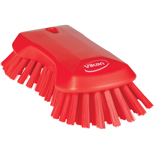 Hand Brush, Extra Stiff Bristles, 9-1/10" Long, Red Mukwa Safety Services