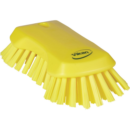 Hand Brush, Extra Stiff Bristles, 9-1/10" Long, Yellow Mukwa Safety Services