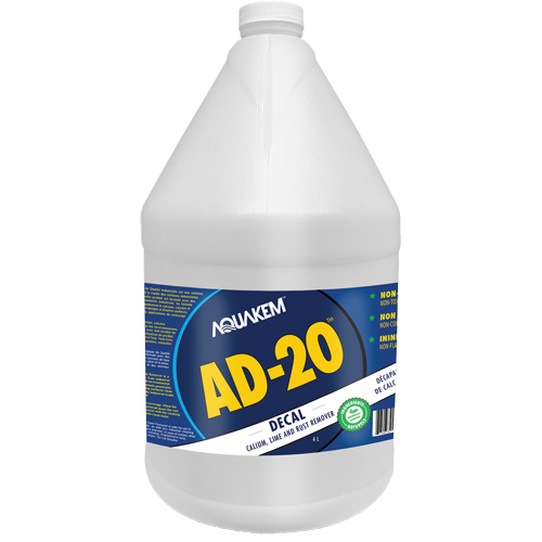 D&eacute;tachant &eacute;cologique de qualit&eacute; industrielle pour le calcium, chaux et rouille AD2 Decal &eacute;tiquette blanche, Cruche Mukwa Safety Services