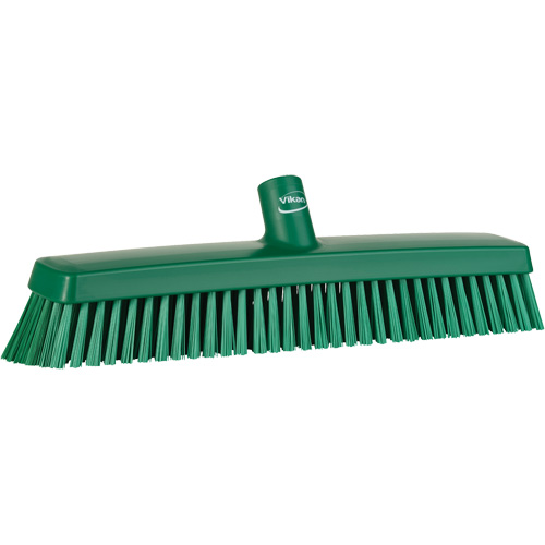 Push Broom Head, Fine/Stiff Bristles, 16-1/2", Polyester/Polypropylene, Green Mukwa Safety Services
