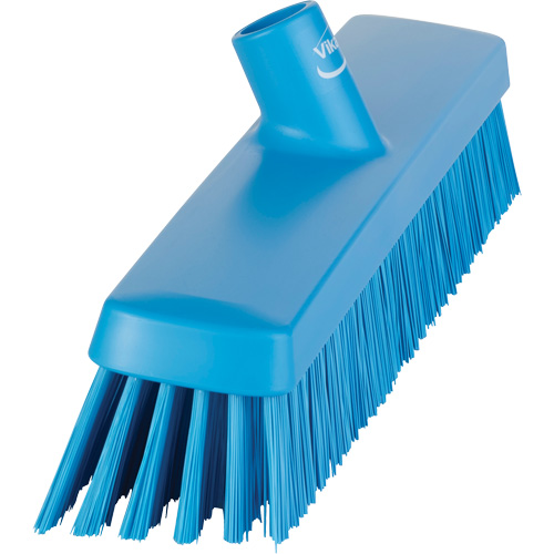 Push Broom Head, Fine/Stiff Bristles, 16-1/2", Polyester/Polypropylene, Blue Mukwa Safety Services