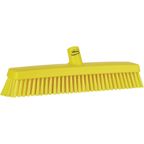 Push Broom Head, Fine/Stiff Bristles, 16-1/2", Polyester/Polypropylene, Yellow Mukwa Safety Services