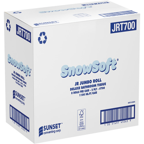 Snowsoft Deluxe Bathroom Tissue, Jumbo Roll, 2 Ply, White Mukwa Safety Services