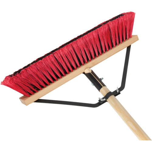 Push Broom with Braced Handle, 18", Medium, PVC Bristles Mukwa Safety Services