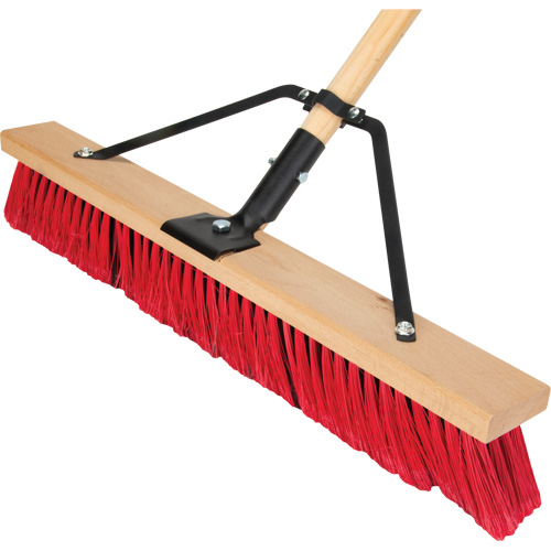 Balai-brosse &agrave; manche renforc&eacute;, 24", Moyen, Soies PVC Mukwa Safety Services