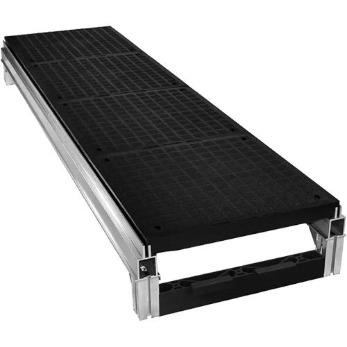 Trousse de plateforme de travail modulaire en aluminium lisse FOUNDATION, 18" la x 72" pr, Capacit&eacute; de 400 lb, Enti&egrave;rement soud&eacute; Mukwa Safety Services