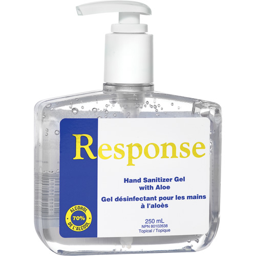 Response&reg; Hand Sanitizer Gel with Aloe, 250 ml, Pump Bottle, 70% Alcohol Mukwa Safety Services