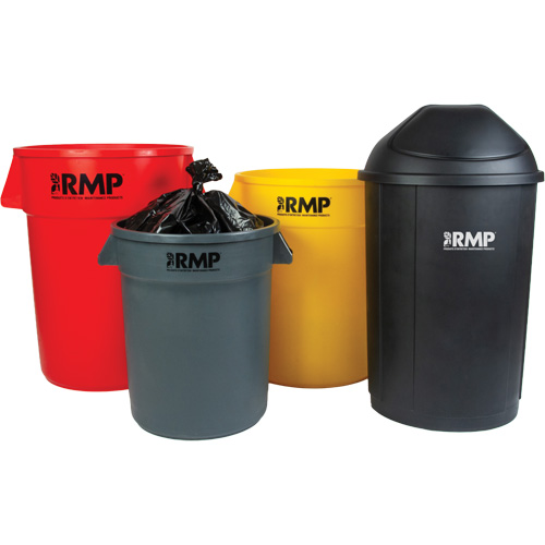 Half-Round Garbage Bin, Polyethylene, 21 US gal. Mukwa Safety Services