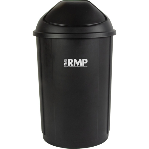 Half-Round Garbage Bin with Lid, Polyethylene, 21 US gal. Mukwa Safety Services