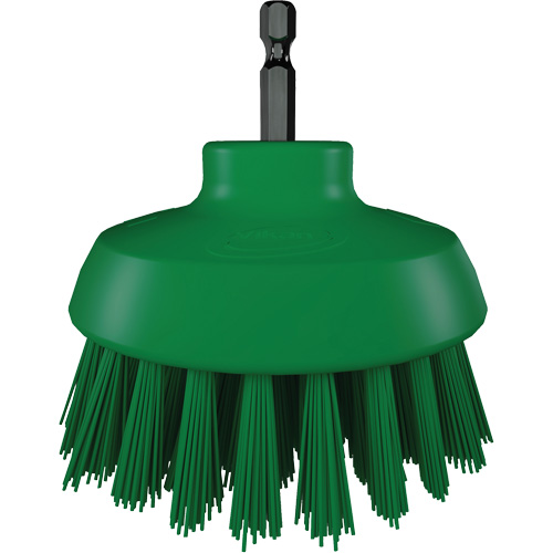 HyDrive Round Drill Brush, Extra Stiff Bristles, 3-1/10" Long, Green Mukwa Safety Services