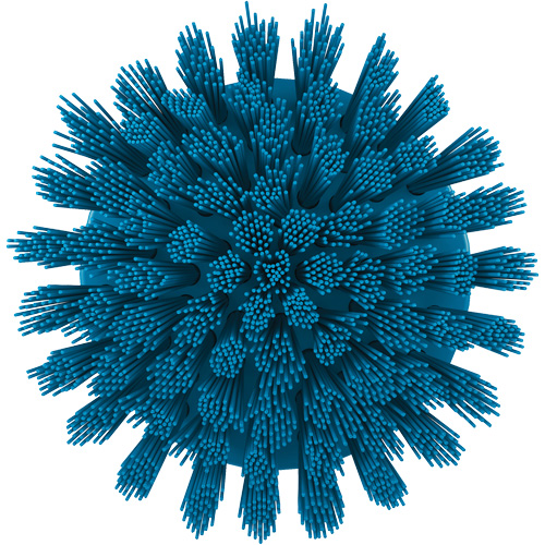 HyDrive Round Drill Brush, Extra Stiff Bristles, 3-1/10" Long, Blue Mukwa Safety Services
