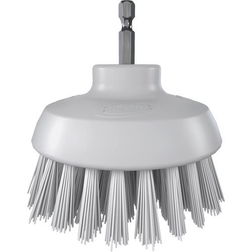 HyDrive Round Drill Brush, Extra Stiff Bristles, 3-1/10" Long, White Mukwa Safety Services