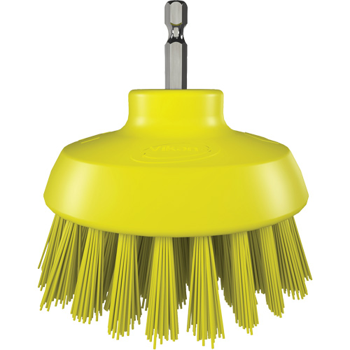 Brosse ronde HyDrive pour perceuse, Soies Tr&egrave;s ferme, Longueur de 3-1/10", Jaune Mukwa Safety Services