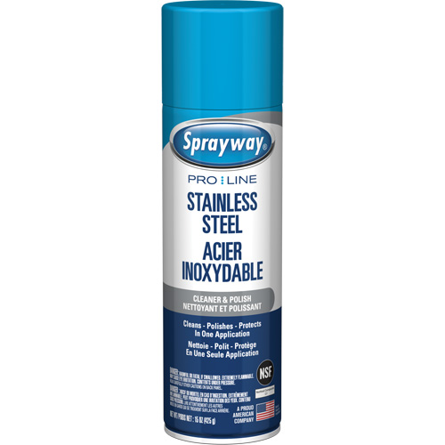 Nettoyant & polis pour acier inoxydable Pro Line, 15 oz, Canette a&eacute;rosol Mukwa Safety Services