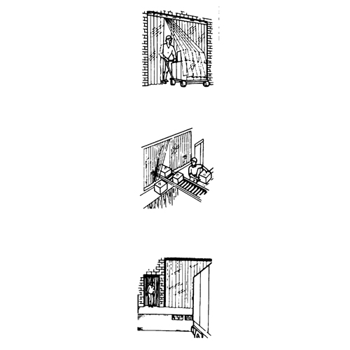 Portes &agrave; lani&egrave;res, 4' x 7' Ouverture de la porte, Largeur des lani&egrave;res 8", &eacute;paisseur  des lani&egrave;res 0,080" Mukwa Safety Services
