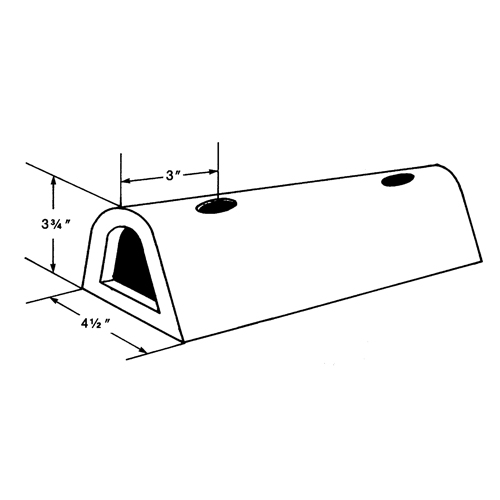 Extruded Rubber Dock Fenders, Rubber, 4-1/2" W x 12" L x 3-3/4" D Mukwa Safety Services