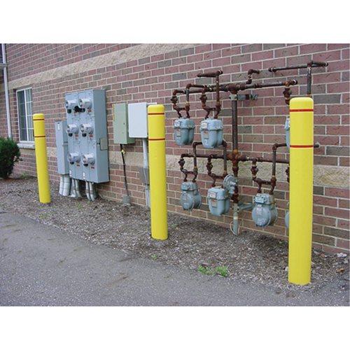 Polyethylene Bollard Covers, 6-5/8" Dia. x 60" L, Yellow Mukwa Safety Services