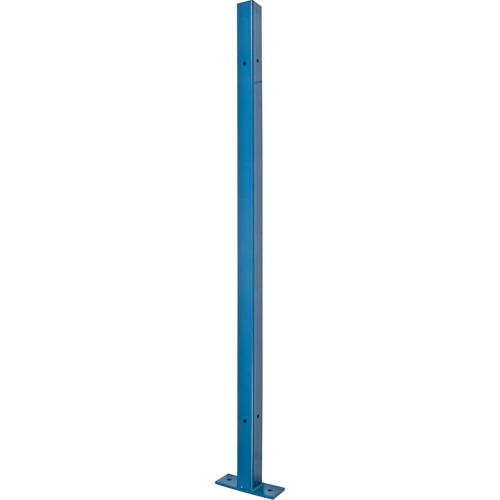 Poteau universel, 4,125' h x 2" la, Bleu Mukwa Safety Services