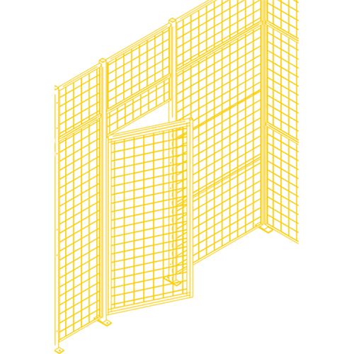 Wire Mesh Partition Components - Swing Doors, 3' W x 7' H Mukwa Safety Services
