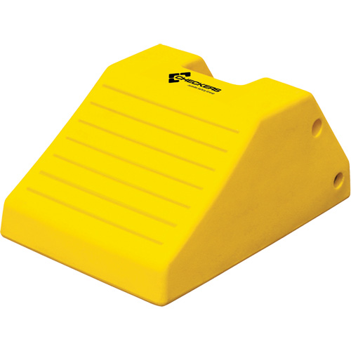 Heavy-Duty Wheel Chocks, Polyurethane, Safety Yellow, 14-9/10" W x 21-9/10" D x 10-3/5" H Mukwa Safety Services