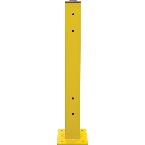 Poteau double pour barri&egrave;re de s&eacute;curit&eacute;, Acier, 5" lo x 44" h, Jaune s&eacute;curit&eacute; OSHA Mukwa Safety Services