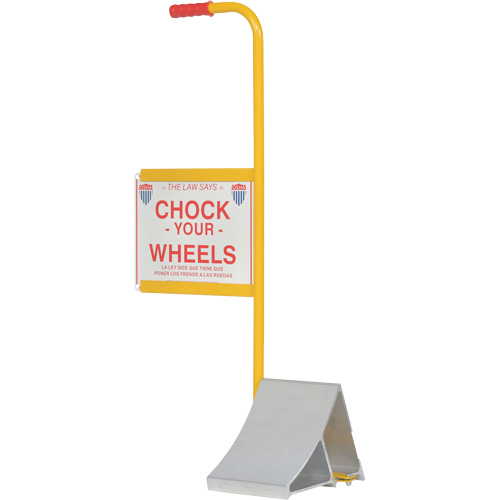 Cale pour pneus avec poign&eacute;e et panneau, 7" la x 11-7/8" p x 7-11/16" h Mukwa Safety Services