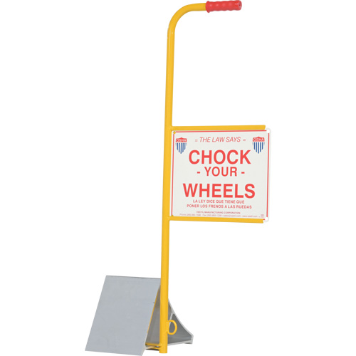 Cale pour pneus avec poign&eacute;e et panneau, 7" la x 11-7/8" p x 7-11/16" h Mukwa Safety Services