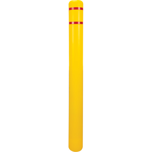 Polyethylene Bollard Cover, 4-1/2" Dia. x 52" L, Red/Yellow Mukwa Safety Services