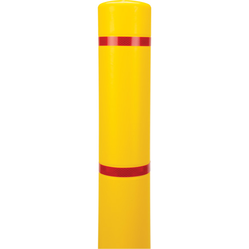 Capuchon en poly&eacute;thyl&egrave;ne pour borne de protection, 4-1/2" dia. x 64" l, Rouge/Jaune Mukwa Safety Services