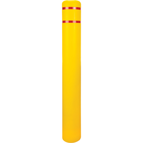 Capuchon en poly&eacute;thyl&egrave;ne pour borne de protection, 6-5/8" dia. x 52" l, Rouge/Jaune Mukwa Safety Services